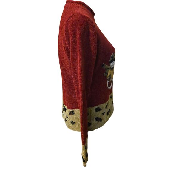 VTG Chadwick's Small 100% Acrylic Holiday Chenille Leopard Ugly Snowman - Picture 4 of 7